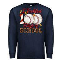 Navy i tackled 100days of school baseball Premium Sweatshirt - texasbilliewilder