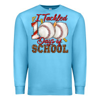 Ocean Blue i tackled 100days of school baseball Premium Sweatshirt - texasbilliewilder