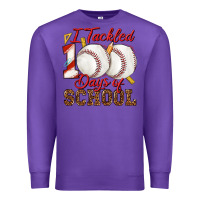 Purple i tackled 100days of school baseball Premium Sweatshirt - texasbilliewilder