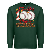 Sports Green i tackled 100days of school baseball Premium Sweatshirt - texasbilliewilder