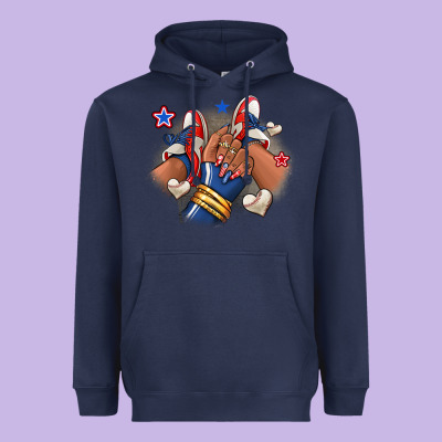 Heavyweight Hoodie Baseball afro girl sneakers