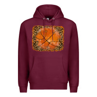 Burgundy glitter leopard basketball background Premium Hoodie - RanaPortraitStore