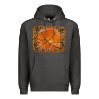 Charcoal Heather glitter leopard basketball background Premium Hoodie - RanaPortraitStore