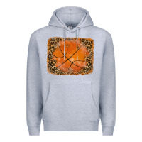 Heather Grey glitter leopard basketball background Premium Hoodie - RanaPortraitStore