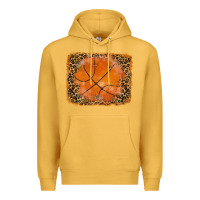 Mustard glitter leopard basketball background Premium Hoodie - RanaPortraitStore