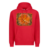 Red glitter leopard basketball background Premium Hoodie - RanaPortraitStore