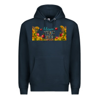 Navy blessed teacher libbey glass Premium Hoodie - BundleAndBundleShop