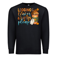 Black leggins leaves and lattes Premium Sweatshirt - Zillion Design Studio