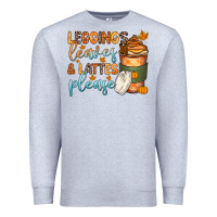 Heather Grey leggins leaves and lattes Premium Sweatshirt - Zillion Design Studio