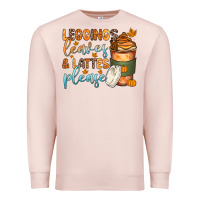 Pale Pink leggins leaves and lattes Premium Sweatshirt - Zillion Design Studio
