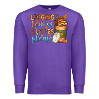 Purple leggins leaves and lattes Premium Sweatshirt - Zillion Design Studio