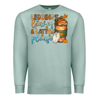 Seafoam leggins leaves and lattes Premium Sweatshirt - Zillion Design Studio