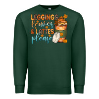 Sports Green leggins leaves and lattes Premium Sweatshirt - Zillion Design Studio