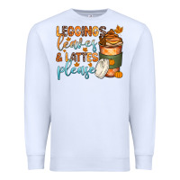 White leggins leaves and lattes Premium Sweatshirt - Zillion Design Studio