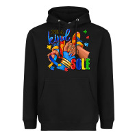Black Be a kind sole Autism afro girl sneakers Heavyweight Hoodie - RanaPortraitStore