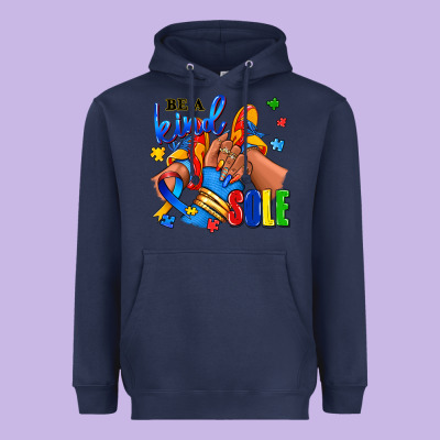 Heavyweight Hoodie Be a kind sole Autism afro girl sneakers