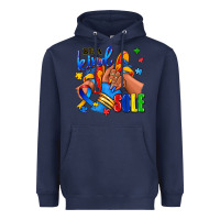 Navy Be a kind sole Autism afro girl sneakers Heavyweight Hoodie - RanaPortraitStore