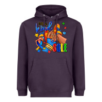 Plum Be a kind sole Autism afro girl sneakers Heavyweight Hoodie - RanaPortraitStore