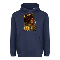 Navy Birthday queen afro girl Heavyweight Hoodie - RanaPortraitStore