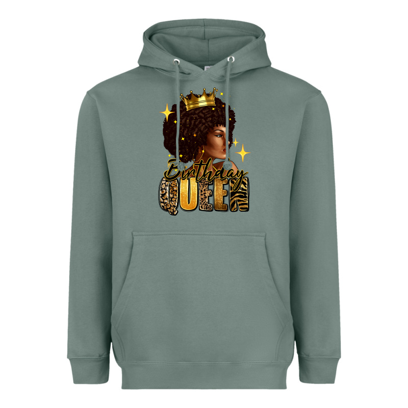 Birthday Queen Afro Girl Heavyweight Hoodie by RanaPortraitStore | Teevron
