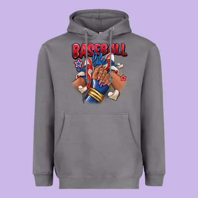 Heavyweight Hoodie Baseball life afro girl sneakers