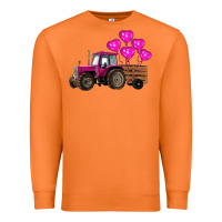 Carrot valentine's day pink tractor with pin heart balloons Premium Sweatshirt - RanaPortraitStore