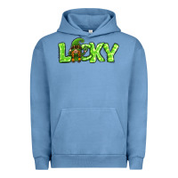Pigment Pebble Blue St Patricks Day Lucky Gnome Urban Hoodie - Jasminsmagicworld