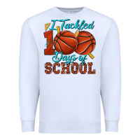 White i tackled 100days of school basketball Premium Sweatshirt - texasbilliewilder