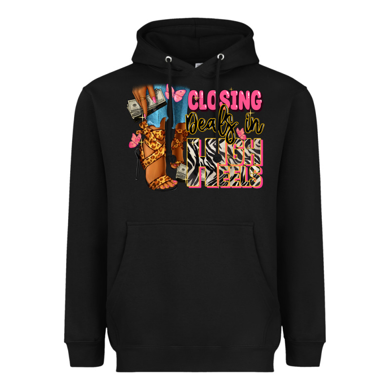 Closing Deals In High Heels Black Fashion Girl Heavyweight Hoodie by RanaPortraitStore | Teevron