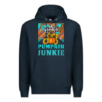 Navy pumpkin junkie Premium Hoodie - Artiststas