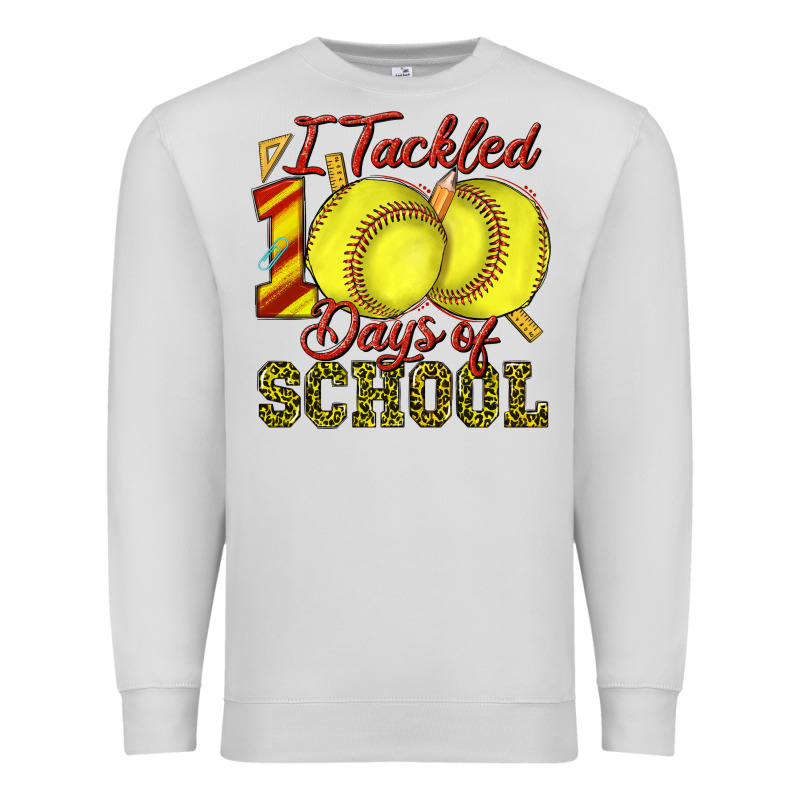 I Tackled 100days Of School Softball Premium Sweatshirt by texasbilliewilder | Teevron