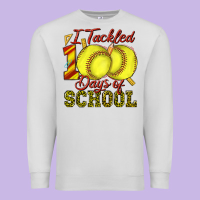 I Tackled 100days Of School Softball Premium Sweatshirt Designed By Texasbilliewilder