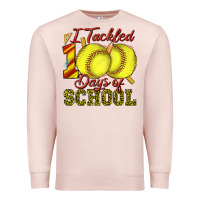 Pale Pink i tackled 100days of school softball Premium Sweatshirt - texasbilliewilder