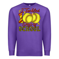 Purple i tackled 100days of school softball Premium Sweatshirt - texasbilliewilder