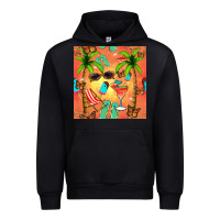 Black summer slipper and cocktail seamless pattern Urban Hoodie - BundleAndBundleShop