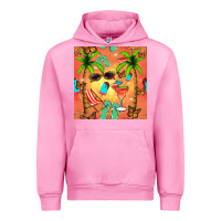 Fuchsia Pink summer slipper and cocktail seamless pattern Urban Hoodie - BundleAndBundleShop