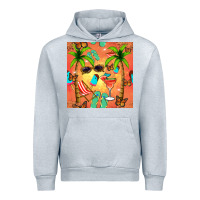 Heather Grey summer slipper and cocktail seamless pattern Urban Hoodie - BundleAndBundleShop