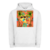 Pigment Lunar Rock summer slipper and cocktail seamless pattern Urban Hoodie - BundleAndBundleShop