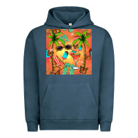 Pigment Midnight Navy summer slipper and cocktail seamless pattern Urban Hoodie - BundleAndBundleShop