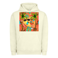 Pigment Pistachio summer slipper and cocktail seamless pattern Urban Hoodie - BundleAndBundleShop