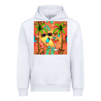 White summer slipper and cocktail seamless pattern Urban Hoodie - BundleAndBundleShop