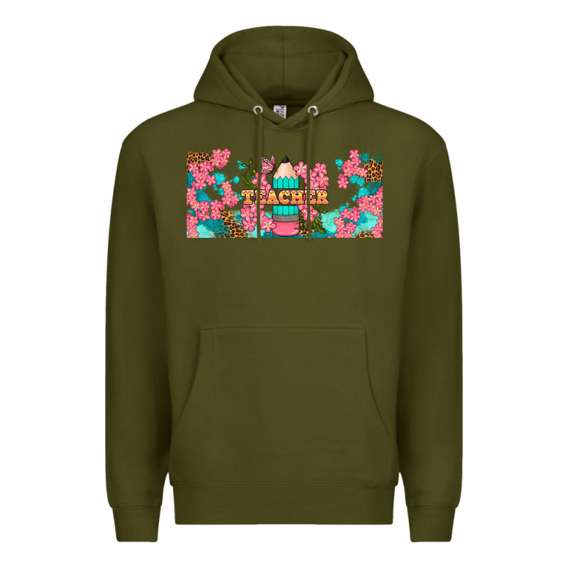Teacher Floral Pencil Libbey Glass Premium Hoodie by BundleAndBundleShop | Teevron