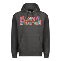 Charcoal Heather teacher floral pencil libbey glass Premium Hoodie - BundleAndBundleShop