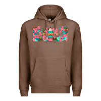 Chestnut teacher floral pencil libbey glass Premium Hoodie - BundleAndBundleShop