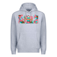 Heather Grey teacher floral pencil libbey glass Premium Hoodie - BundleAndBundleShop