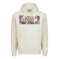 Oatmeal Heather teacher floral pencil libbey glass Premium Hoodie - BundleAndBundleShop