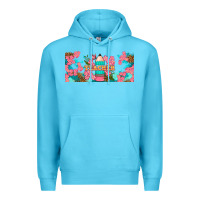 Ocean Blue teacher floral pencil libbey glass Premium Hoodie - BundleAndBundleShop
