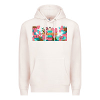 Pale Pink teacher floral pencil libbey glass Premium Hoodie - BundleAndBundleShop