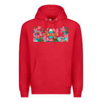 Red teacher floral pencil libbey glass Premium Hoodie - BundleAndBundleShop