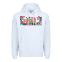 White teacher floral pencil libbey glass Premium Hoodie - BundleAndBundleShop